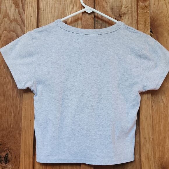 Forever 21 Austin 1994 Short Sleeve Crew Neck Crop Tee Junior Medium Gray & Blue - Picture 2 of 6